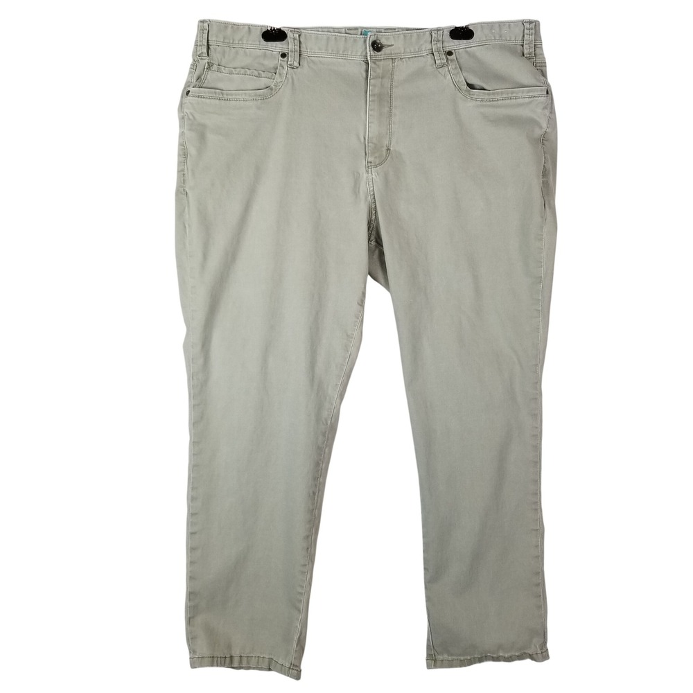 Tommy Bahama Boracay Khaki Green 5-Pocket Pants Mens 44x30 Cotton Tencel Stretch